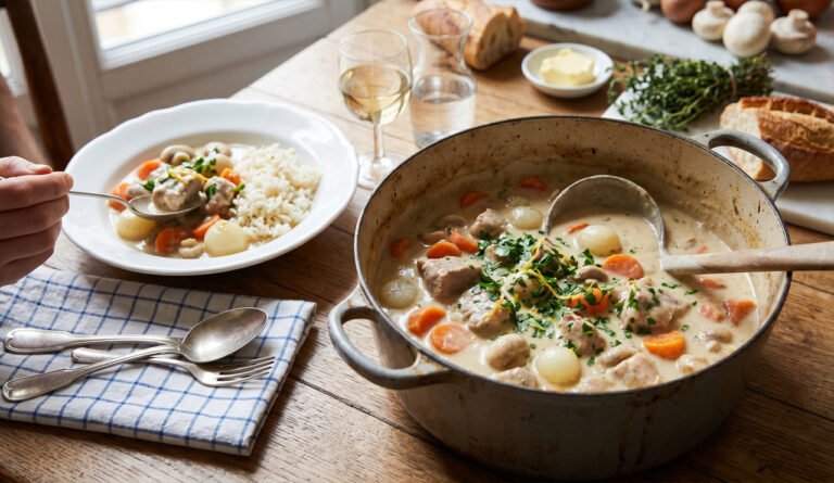 Recette de la Blanquette de veau à l'ancienne onctueuse et tendre