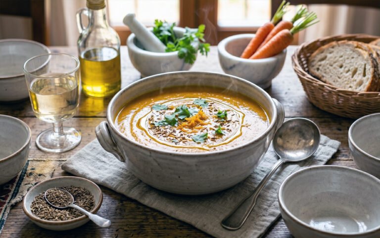 Recette du Velouté de carottes au cumin onctueux et réconfortant